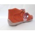 MAZUREK, sandały dla dziewczynek, model 245, brzoskwiniowo - srebrne, 100% SKÓRA